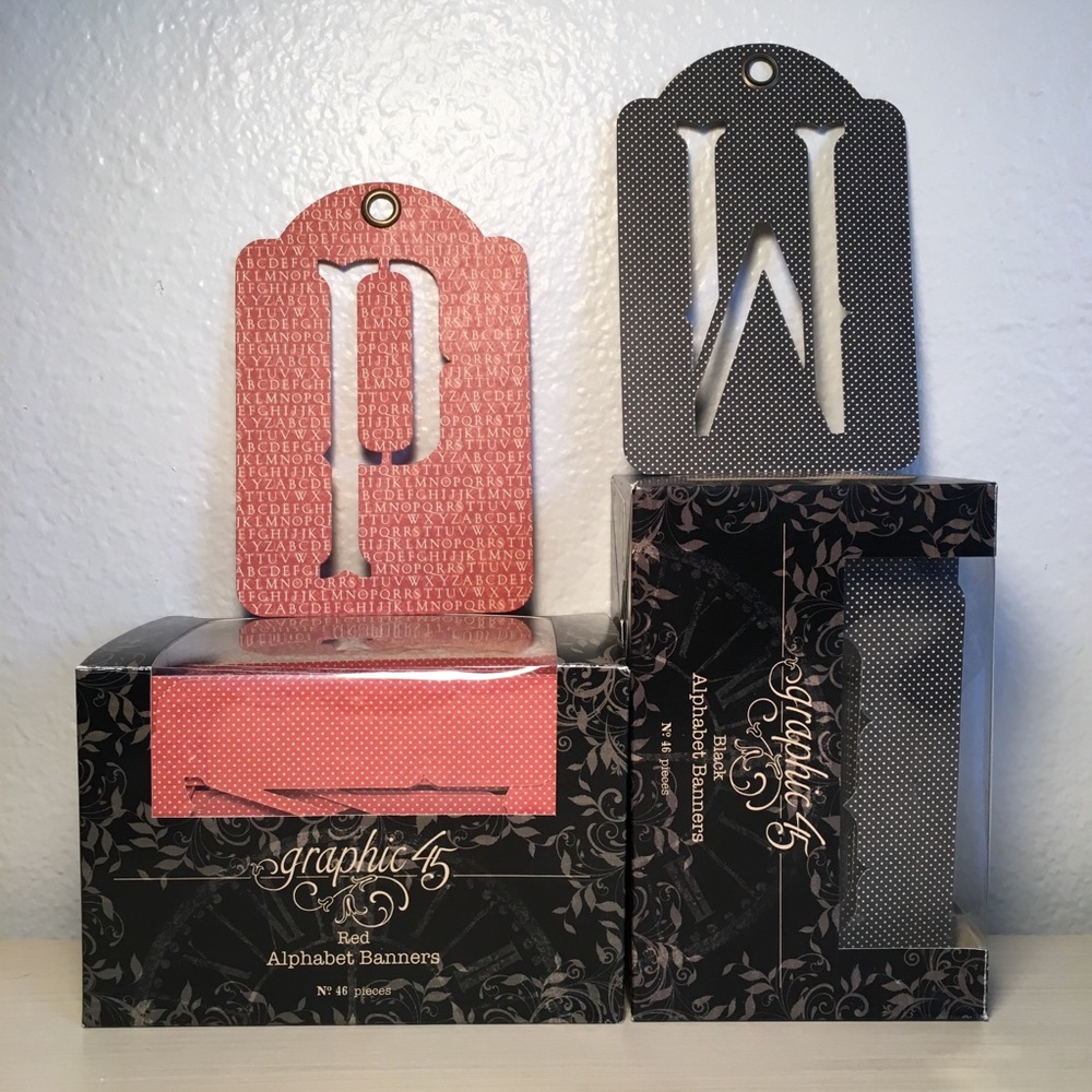 ‼️New‼️2 full sets of Graphic 45 letters & Ribbon